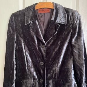 Crushed Velvet long coat sz S/M